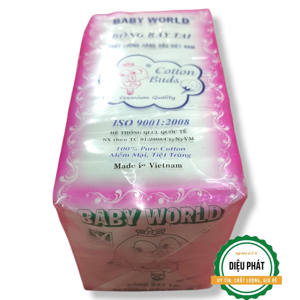 ⚡️  Tăm Bông, Bông Ráy Tai Baby World Người Lớn Que Nhựa Túi Zipper