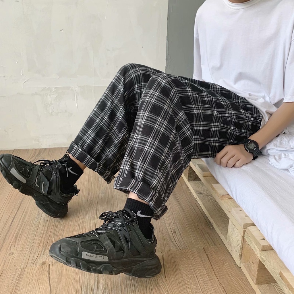 Contrast Color Striped Loose Pants Size M-2Xl For Men