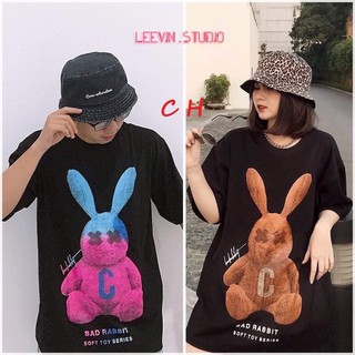 áo thun tay lỡ nam nữ chất đẹp ib thỏ mắt xx chữ C Bad rabit CH45-50