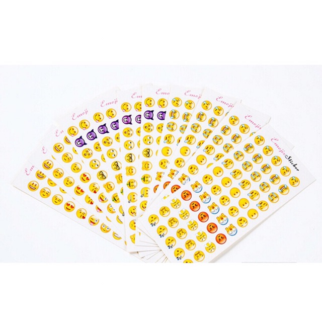 Sticker Emoji đáng yêu (1 sét 12 tấm) - Sticker trang trí sổ sách/ góc học tập
