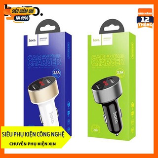 Tẩu sạc trên oto hoco z26 chính hãng 2 cổng usb