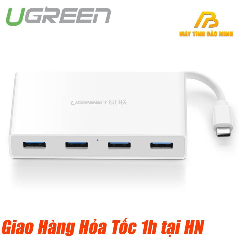 Bộ Chuyển Đổi USB Type C sang 4 cổng USB 3.0 Ugreen 30278 - Hàng Chính Hãng