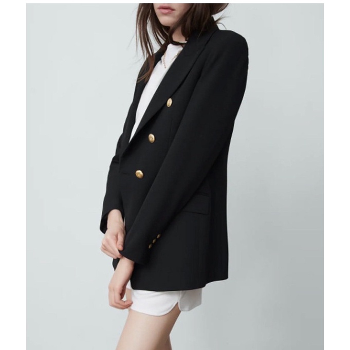 Áo Blazer đen 6 nút TQXK (Sẵn)