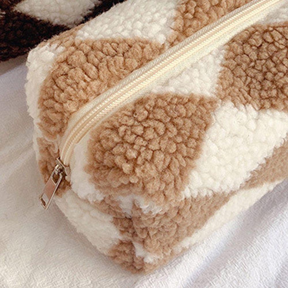 OCEANMAP Túi Đựng Mỹ Phẩm Sức Chứa Lớn Họa Tiết Sọc Caro Tiện Lợi Dễ Sử Dụng