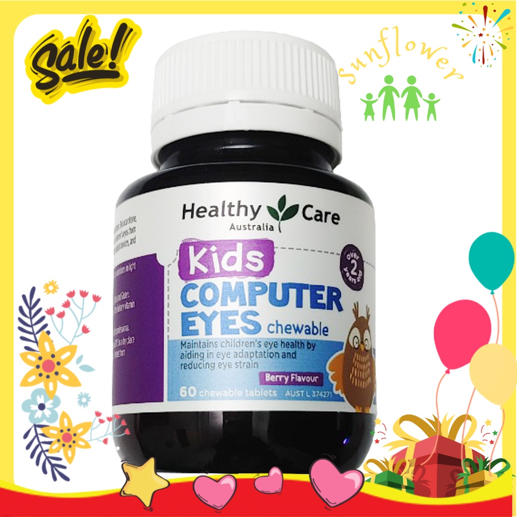 Kẹo bổ mắt cho bé Healthy Care Kids Computer Eyes 60 viên vị Berry của Úc