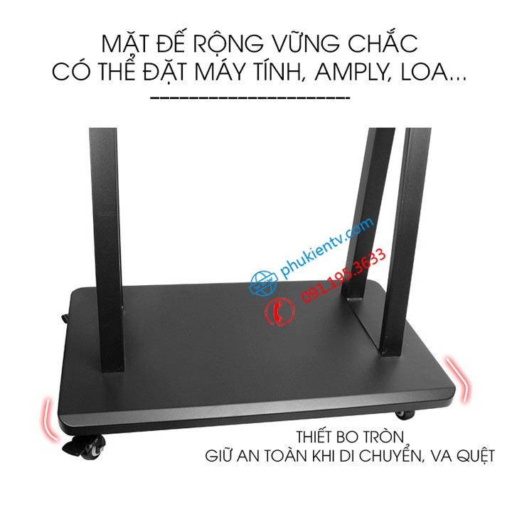 Giá Treo Tivi Di Động ErgoTek E1900 32 - 70 Inch Cột Treo Tivi Có Bánh Xe Chuyên Dụng