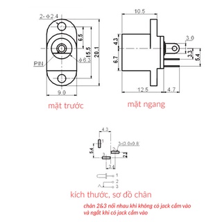 Jack DC Cái 5.5x2.1 mm DC-017