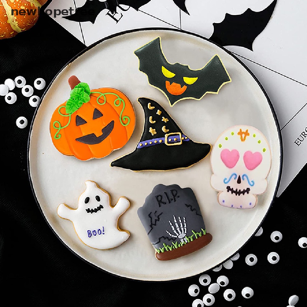 newhopetree 2021 New 7 Pieces Halloween Style Cookie Cutters Cookie Moulds Metal Cutter OIK