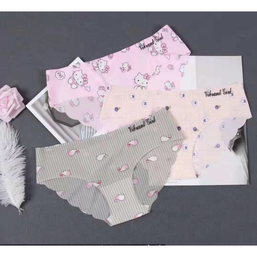 SET 10 QUẦN LÓT SU LẠNH KHÔNG ĐƯỜNG MAY IN HÌNH CUTE DỄ THƯƠNG