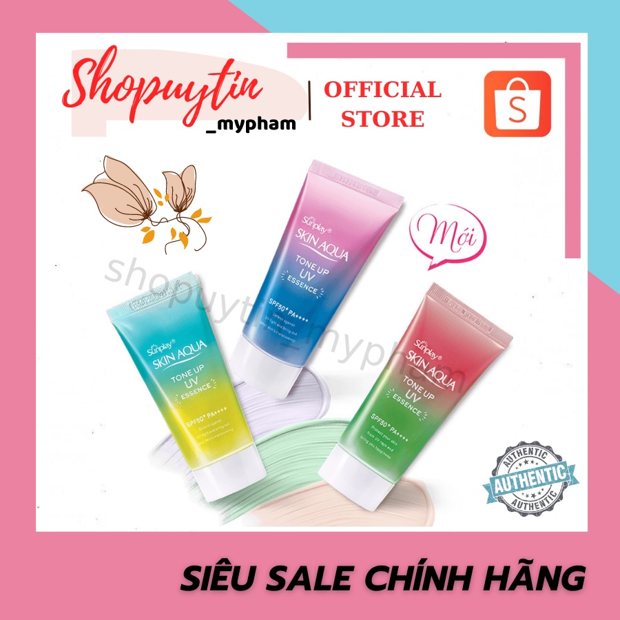 Kem chống nắng kiềm dầu nâng tông Sunplay Skin Aqua Tone Up UV Milk 50g [Mới 2021]