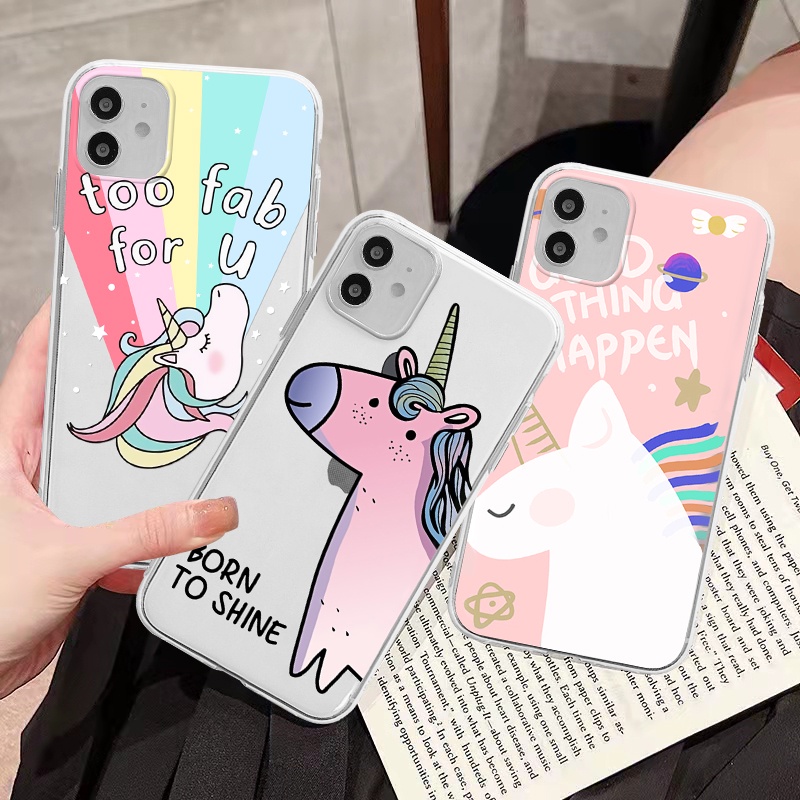 Ốp Điện Thoại Mềm Trong Suốt Hình Kỳ Lân Cho iPhone X 6s 7 8 6SPlus 6Plus 7Plus 8Plus X XR XSMAX 11 12 13 Pro Promax SE 2020 SE3