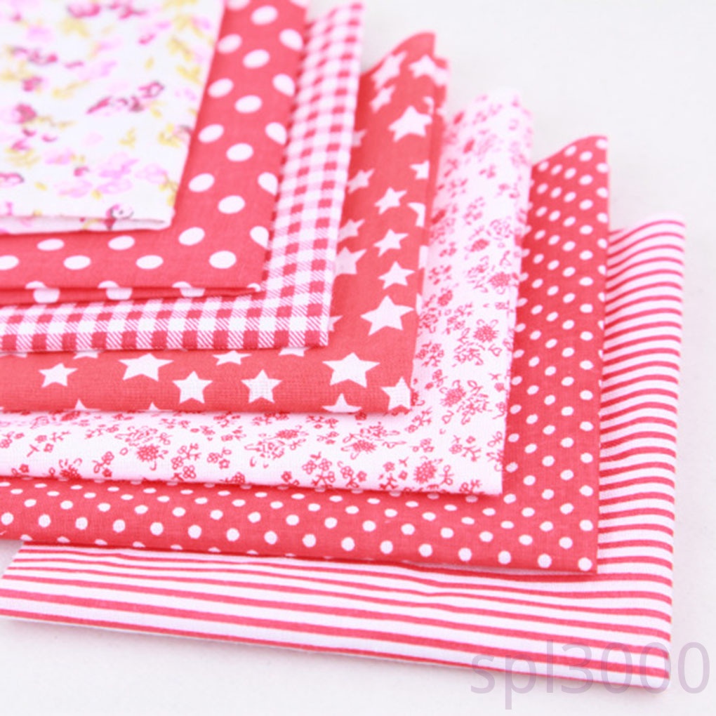 Set 7 tấm vải cotton hình vuông in họa tiết dùng làm đồ thủ công tự làm DIY