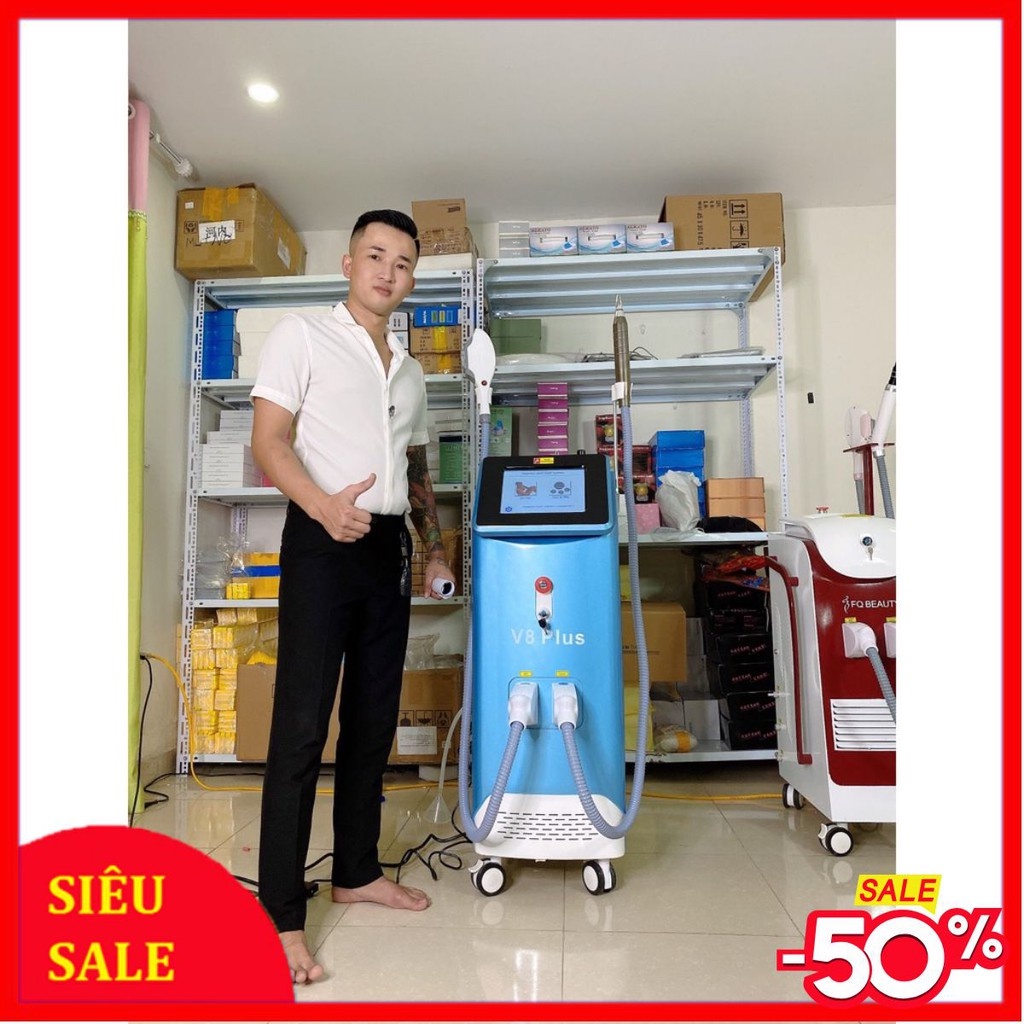 Máy 2in1 Triệt Lông, Laser, Máy Triệt Lông V6 Plus Hàng Cao Cấp 2022 Dùng Trong Spa Thẩm mỸ vIỆN