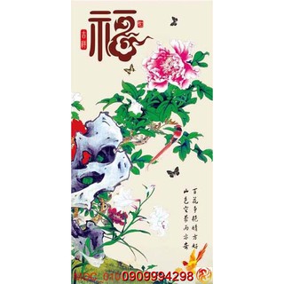 TRANH DÁN TƯỜNG 3D HOA MẪU ĐƠN