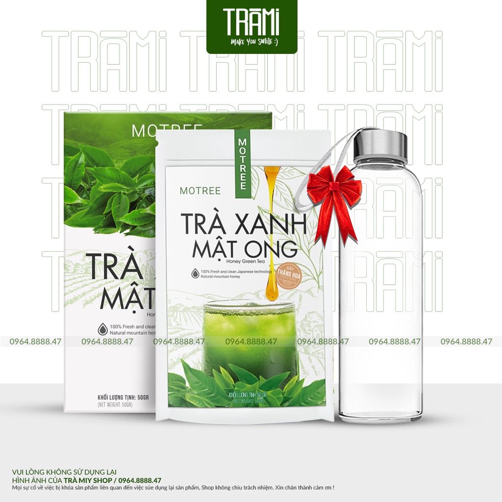 [CHÍNH HÃNG] Bột Trà Xanh Mật Ong Motree, 50gr Detox Thanh Lọc Cơ Thể, Giảm Cân Hiệu Quả, Cải Thiện Mụn , Da Đẹp Mịn Màn