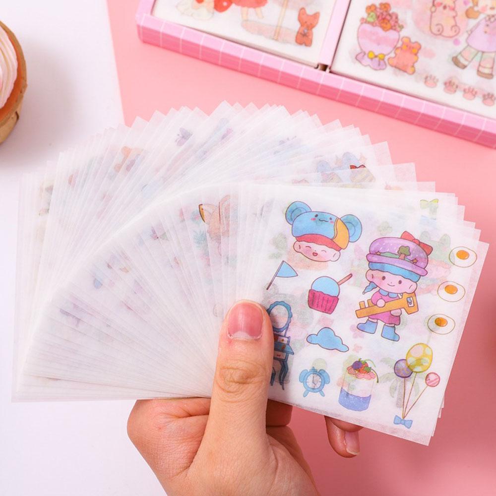 PEWANY Bộ Nhãn Dán Họa Tiết Hoạt Hình Xinh Xắn Trang Trí Hộp Quà