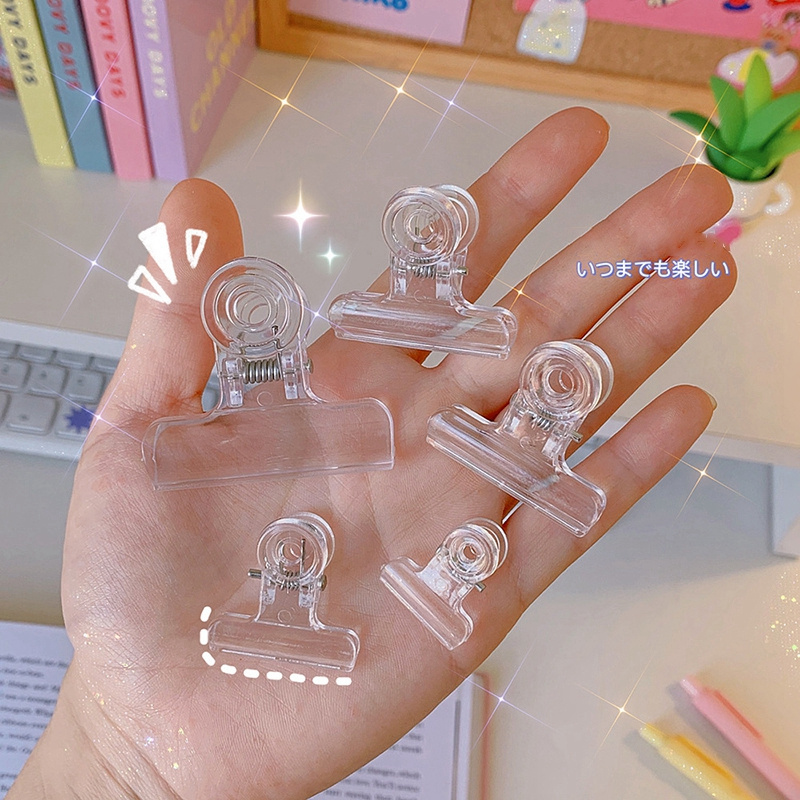🐼 MKBK 🐼  Kẹp giấy trong suốt Kẹp Bướm mini 22mm Văn phòng phẩm Acrylic kẹp nhựa đồ dùng học tập màu đặc dễ thương cho trường học văn phòng / Tiện Dụng Cho Học Sinh