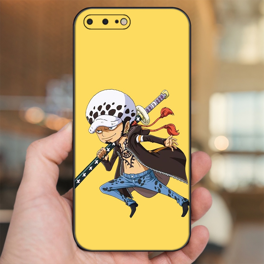 Ốp lưng iPhone 7 Plus, 8 Plus dẻo đen cạnh vuông in hình Law One Piece