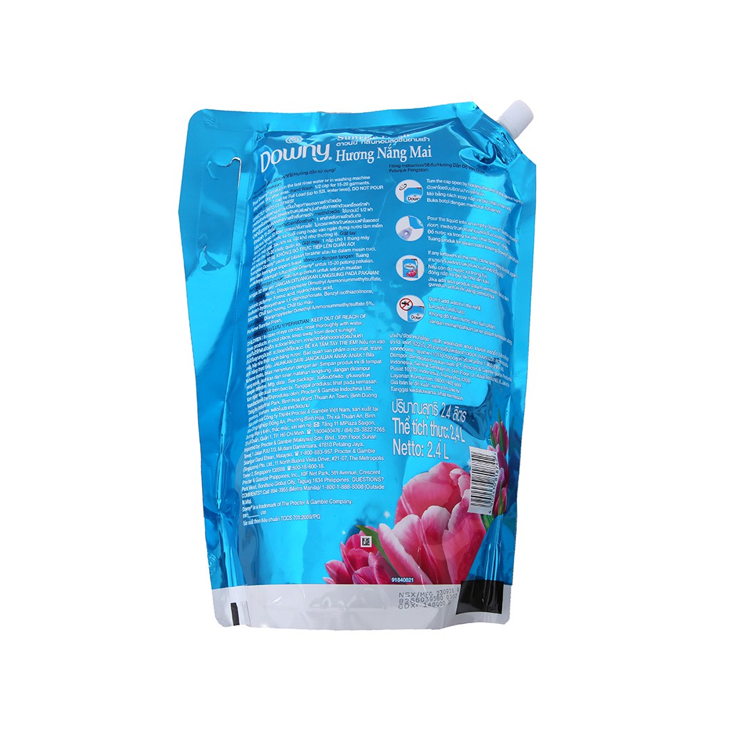 Nước xả vải Downy Hương Nắng mai túi 2.4L