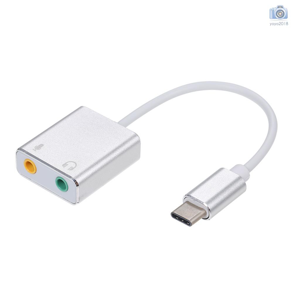 Đầu Chuyển Đổi Usb C Type C 7.1 Sang Jack Cắm 3.5mm Cho Laptop Macbook Pro (bạc)