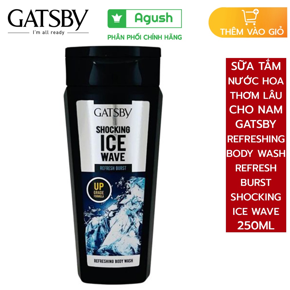 Sữa tắm nước hoa nam giới thơm lâu nhật bản Gatsby Refreshing Body Wash Refresh Burst chai 250ml khử mùi mát lạnh giá rẻ