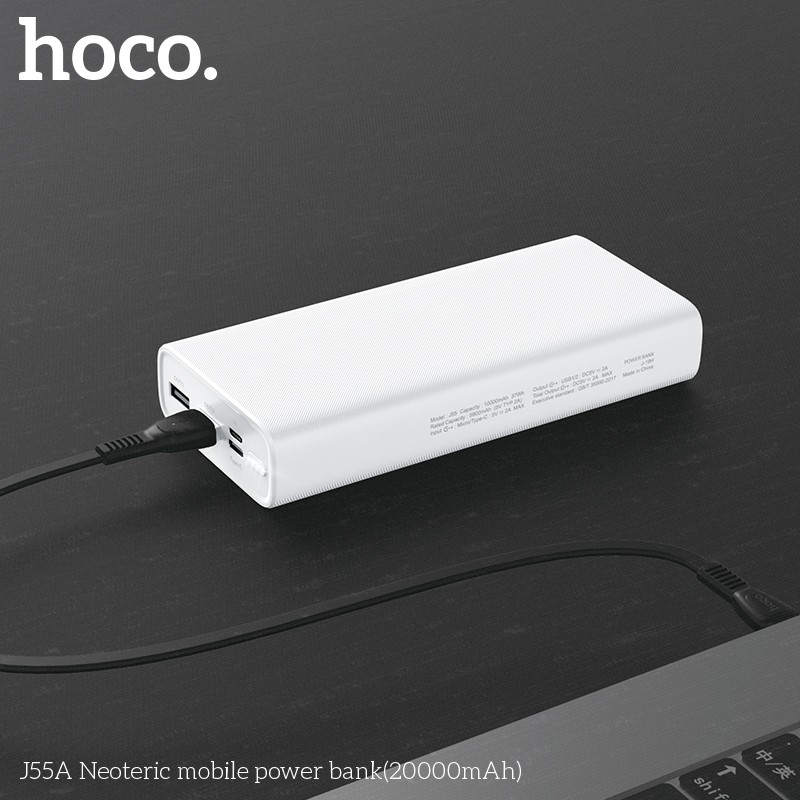 Sạc Dự Phòng HOCO J55 2 Cổng USB Hiển Thị LED Tiện Dụng Dung Lượng 10000mAh