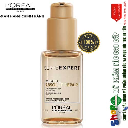 [L'oreal-chính hãng ] Tinh dầu serum L'oreal Absolut Repair Lipidium phục hồi tóc 3 tác động 50ml(Mẫu mới 2020)