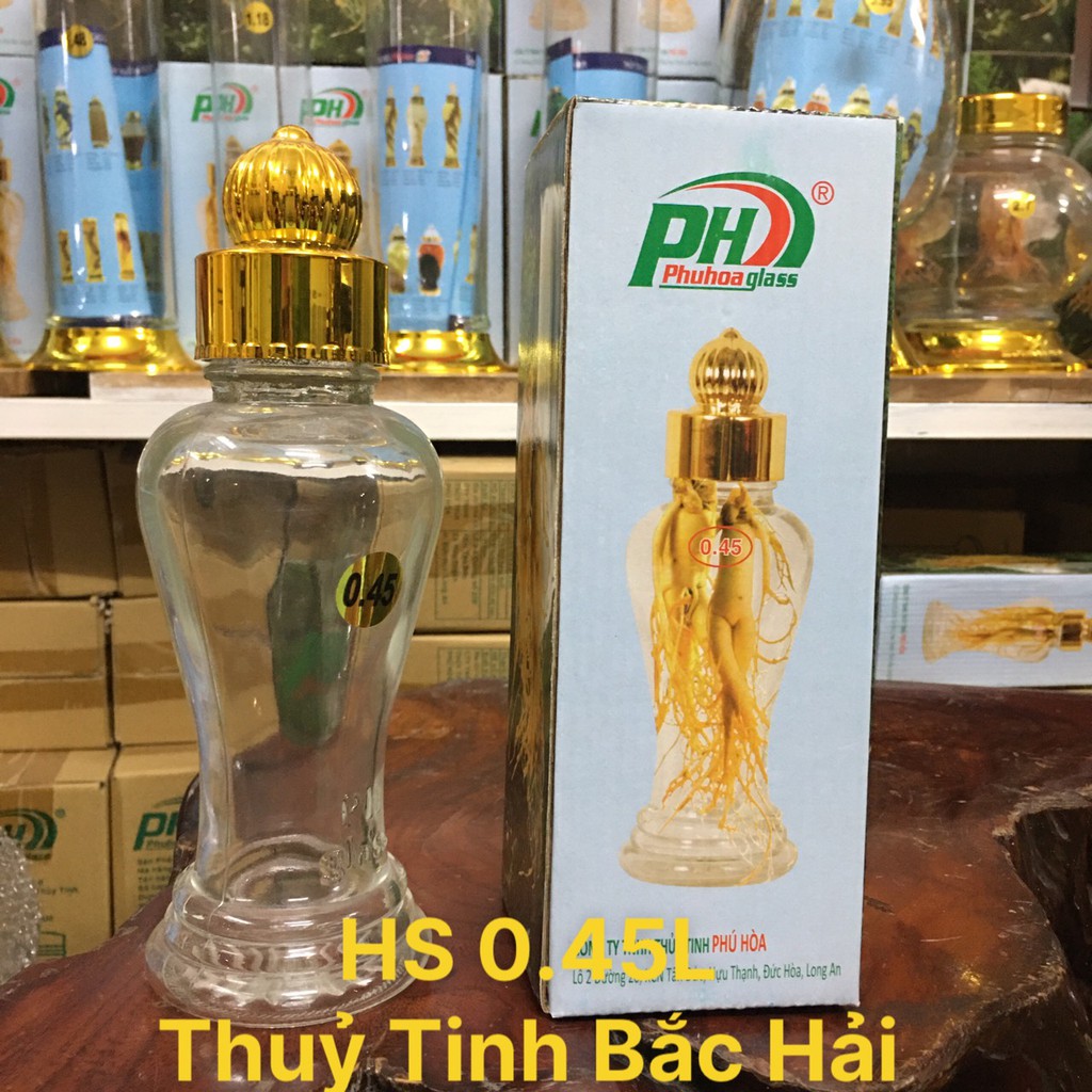 Bình Thủy Tinh Ngâm Rượu SX Tại Việt Nam HS-0.45 Lít - Thủy Tinh Bắc Hải