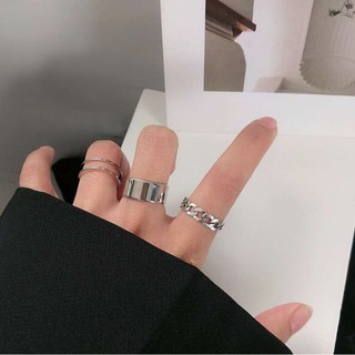 Set nhẫn hợp kim 3 món phong cách Hip Hop 😎