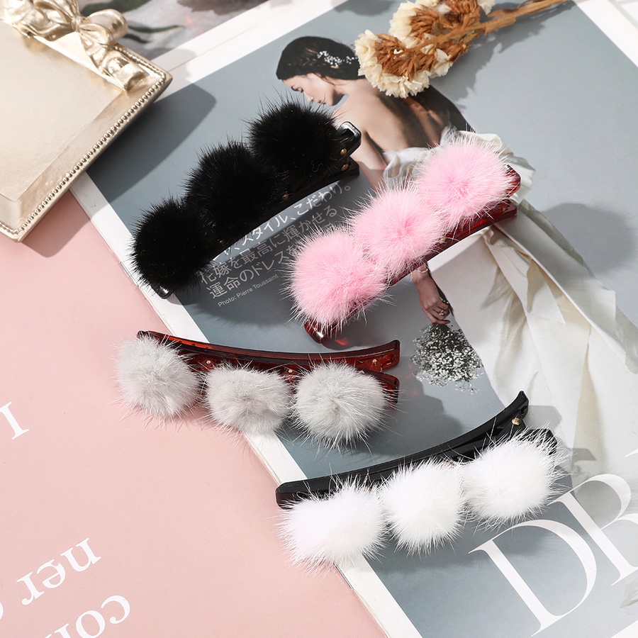 Cài tóc phủ lông phong cách Hàn Quốc dành cho nữ