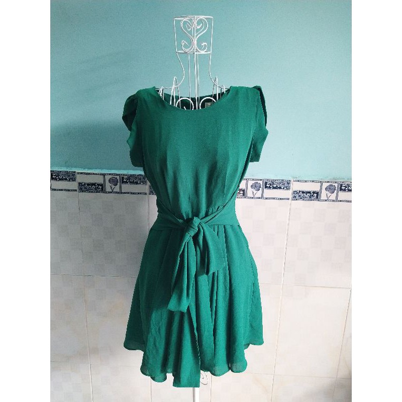 đầm voan xanh free size