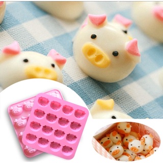 Khuôn Silicon Đổ Socola/Thạch/Đá/Kẹochipchip/Pudding Hình Mặt Heo Xinh