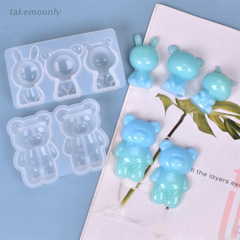 Khuôn silicone tạo hình làm trang sức hình gấu 3D DIY