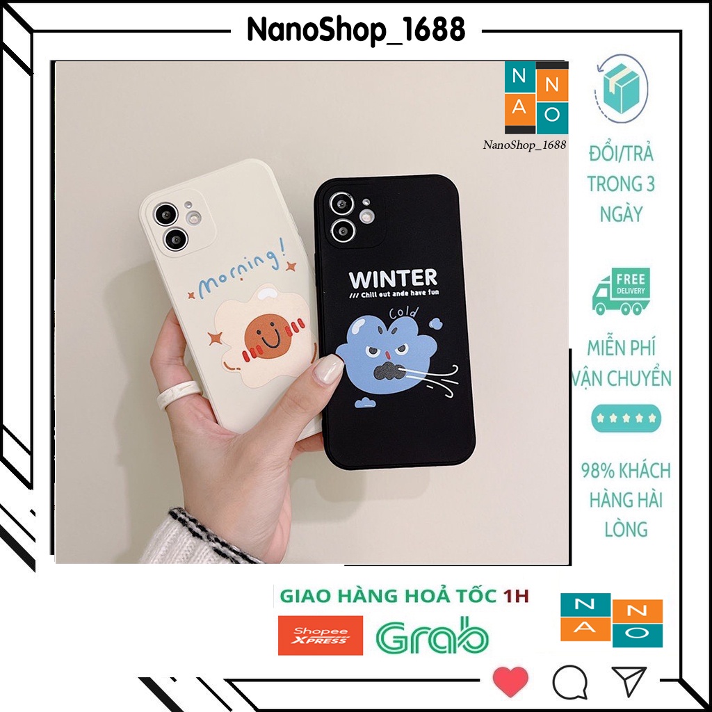 Ốp Lưng iphone Cạnh Vuông, Bảo Vệ Camera Hình Hot-Cold Ip 7Plus,8Plus,x,xs,xsmax,11,11promax,12,12promax,13,13promax