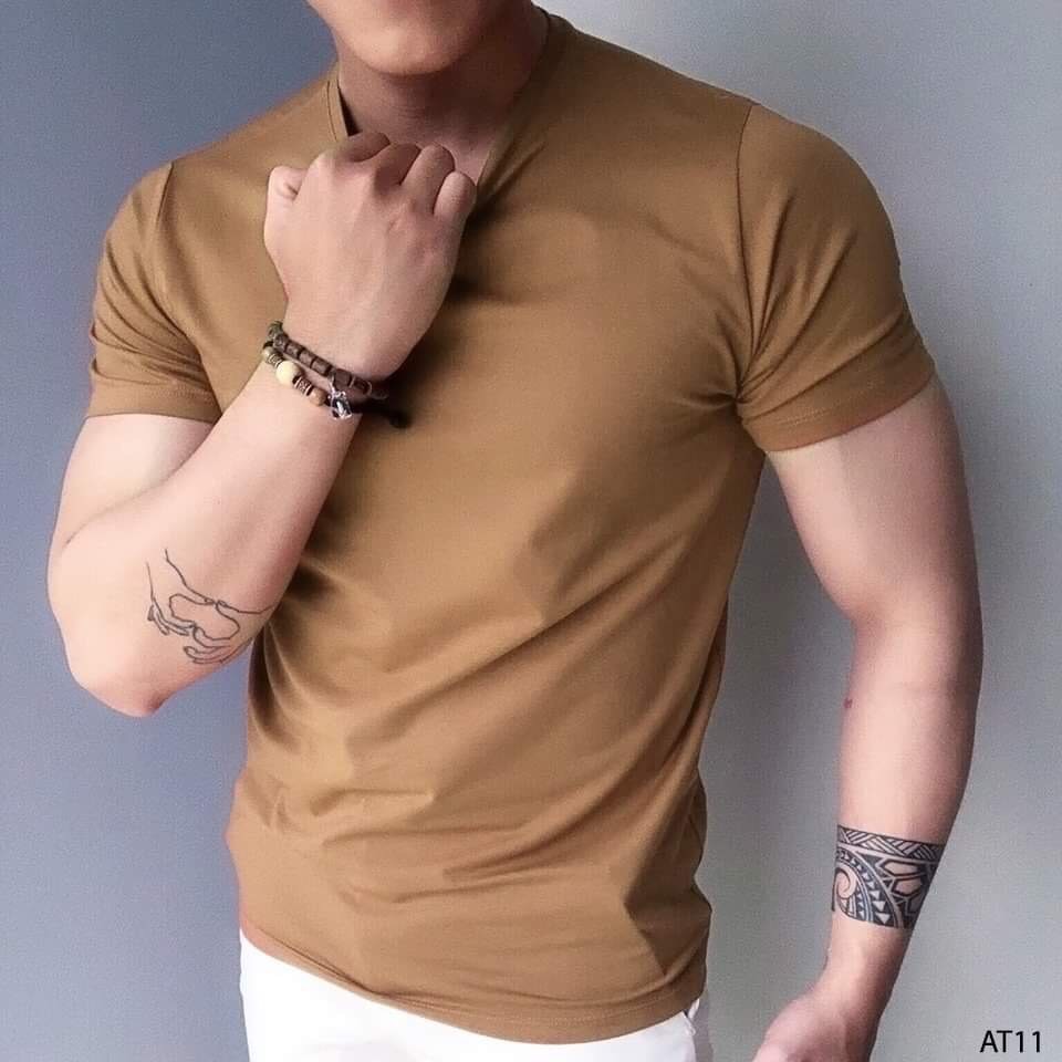 Áo thun ngắn tay vải trơn,Áo phông, thun cộc tay, tay lỡ cổ tròn nam | BigBuy360 - bigbuy360.vn