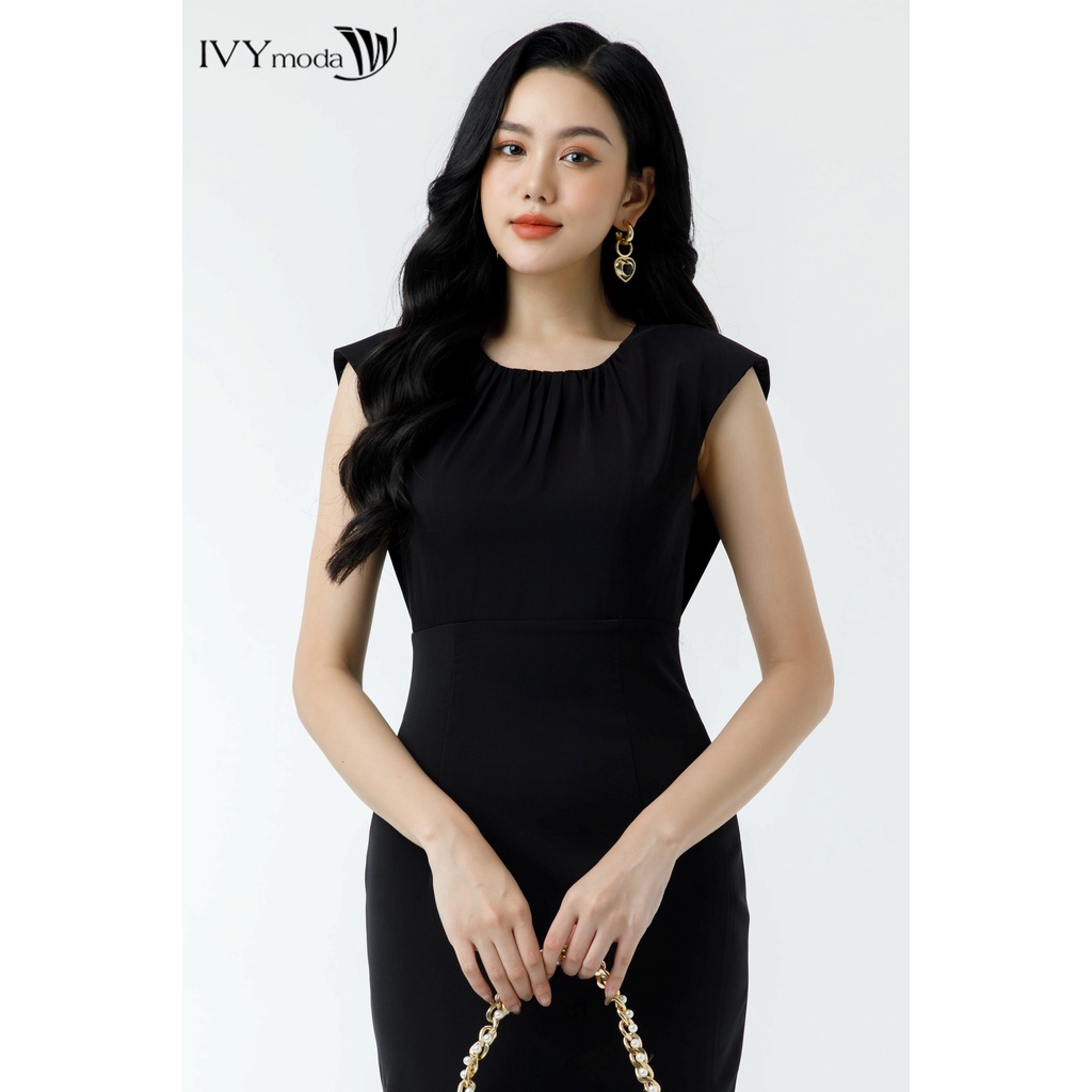 Đầm ôm cổ tròn IVY moda MS 48M7412