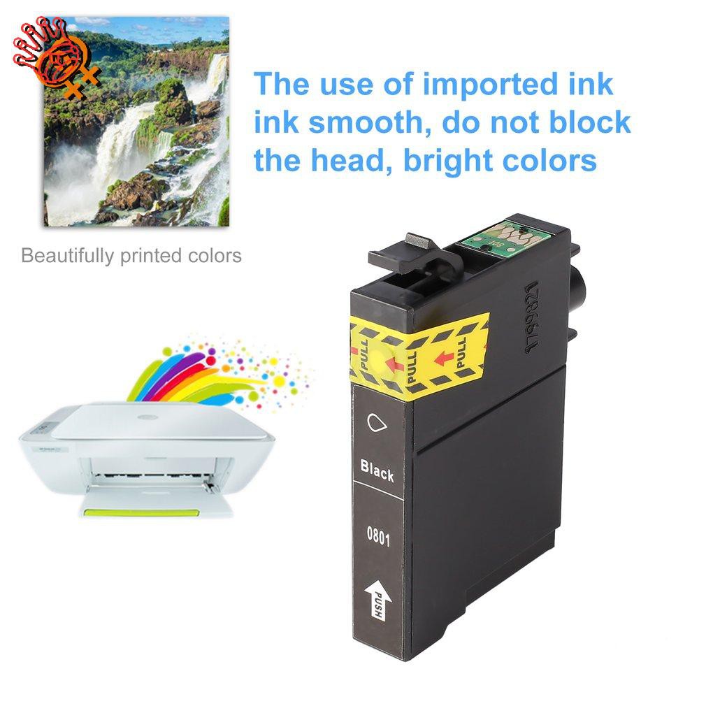 ✌ZSMC Risk-free Ink Jet Cartridge Compatible for EPSON T0801-6 Non-OEM