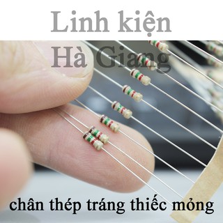 gói 50 điện trở 1/4W 5% nhiều loại, chân thường, dạng dây loại tốt 10R đến 75K