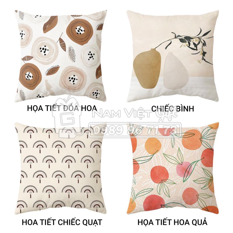 [45x45cm] Vỏ gối tựa lưng trang trí sofa phong cách trừu tượng Bắc Âu