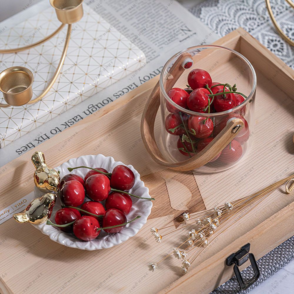 Đồ trang trí quả cherry đỏ mini bằng xốp nhiều màu dùng trang trí tiệc