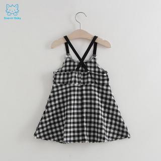 Đầm Sát Nách Kẻ Ca Rô Cho Bé