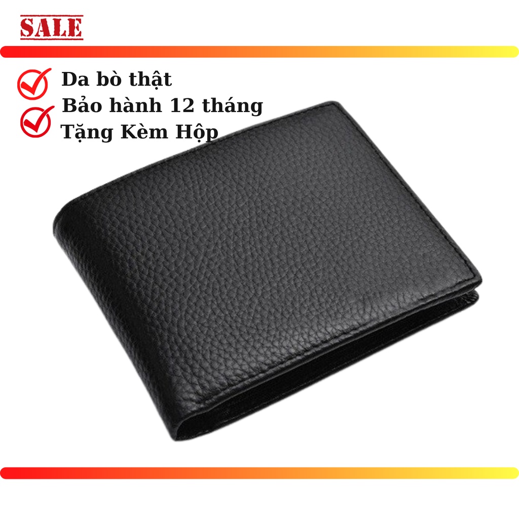 Ví Ngang Nam Da Bò Thật Kiểu Dáng Trẻ Trung Độc Đáo, Bóp Đựng Tiền Thẻ Mini - LT01 - Leli_store