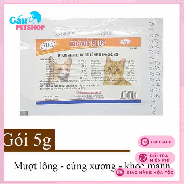 Vitamin bổ sung dinh dưỡng Bio Plus cho chó mèo 5gr