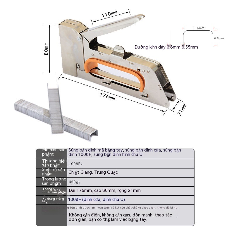 🔥Hướng dẫn sử dụng mã súng bắn đinh Súng Martin Súng bắn đinh hình chữ U bắn đinh súng bắn đinh quảng cáo máy in phun căng bạt 1008F