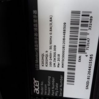Màn hình LCD 20" Acer K202HQL
