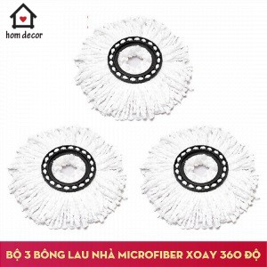 Combo 3 Bông Lau Nhà 360 Độ Màu Ngẫu Nhiên - Phù Hợp Mọi Cây Lau