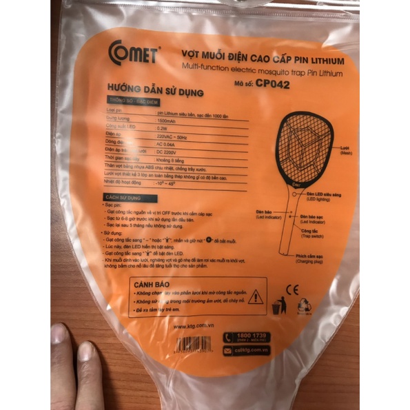 Vợt Muỗi Comet CP042 pin rời cao cấp