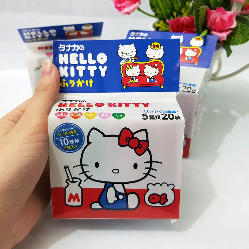 COMBO 2 Túi Gia Vị Rắc Cơm Cho Bé Của Nhật Hello Kitty (20 Gói nhỏ/Túi) 48gr - Date 12/2021