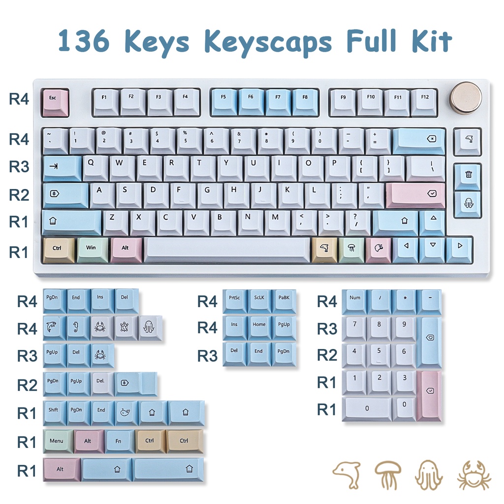 Gmk Bộ 136 Phím PBT Cho Bàn Phím Cơ Cherry Gateron MX