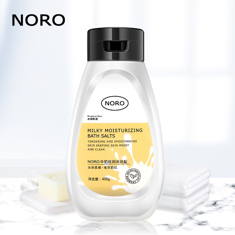 Sữa tắm muối biển NORO tẩy tế bào chết body trắng da mịn da chống ngứa Luxuka NR04 (400g)